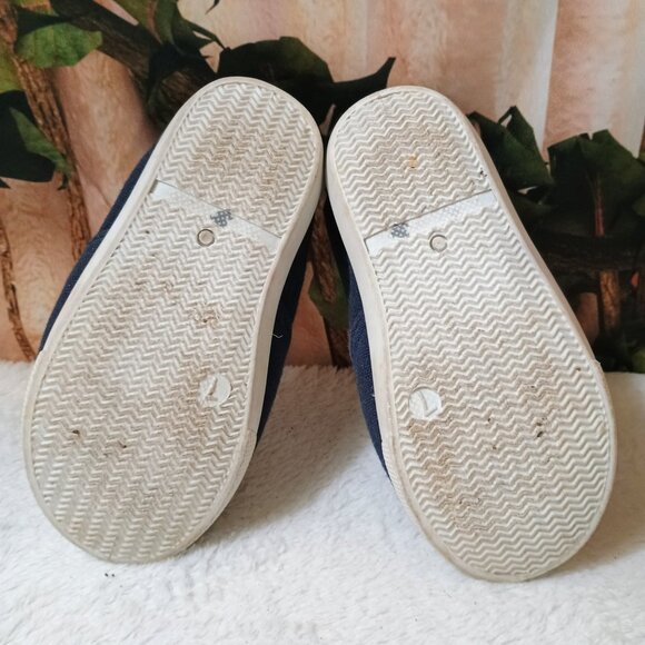 Kids Swiggles Toddler Sz 7 Navy Blue Canvas Lace-Up Sneakers Lo-Tops - Picture 3 of 6